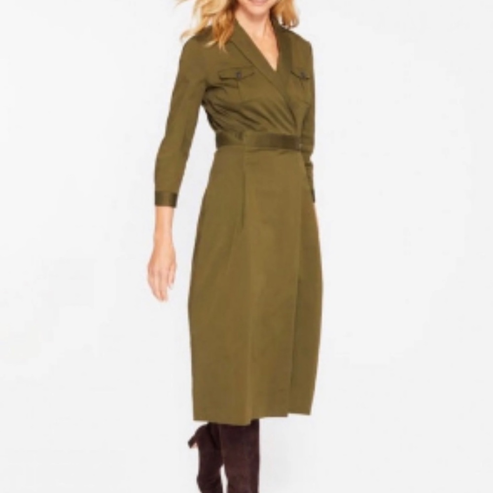 J. McLaughlin Olive Green Faux Wrap Dress